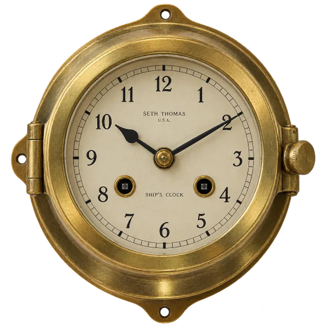 Vintage Seth Thomas Brass Ship Clock
