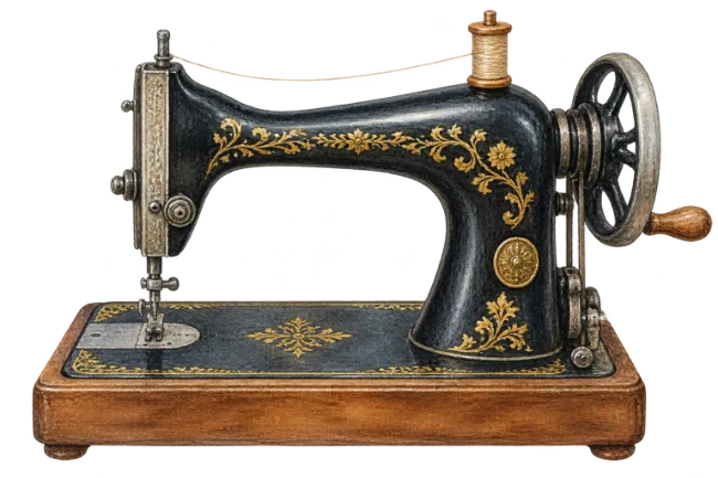 Vintage Sewing Machine Illustration