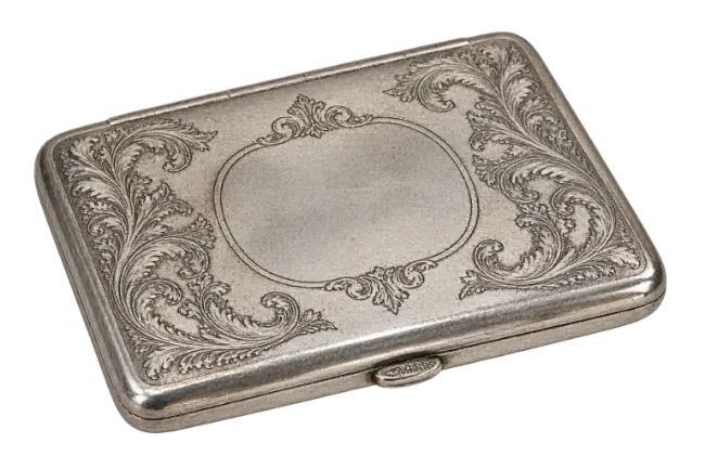 Vintage silver engraved cigarette case
