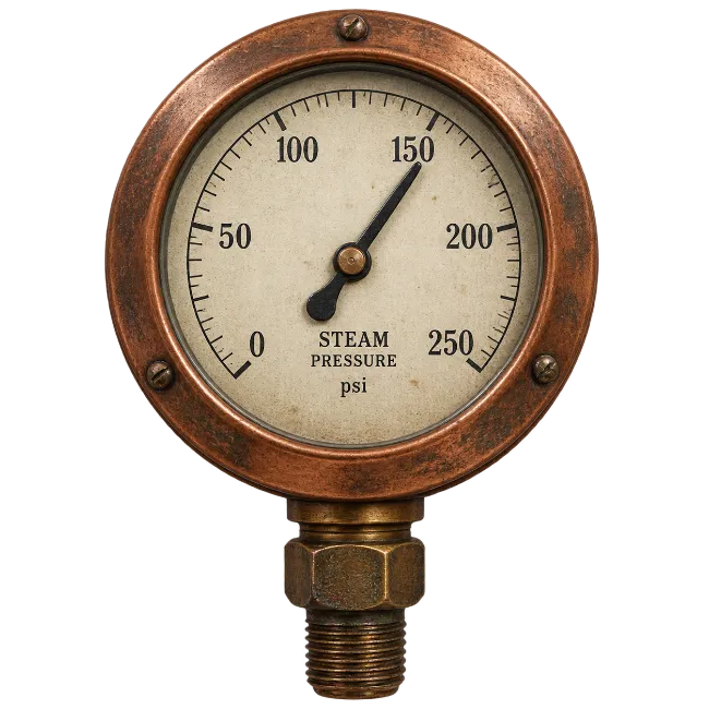 Vintage Steam Pressure Gauge