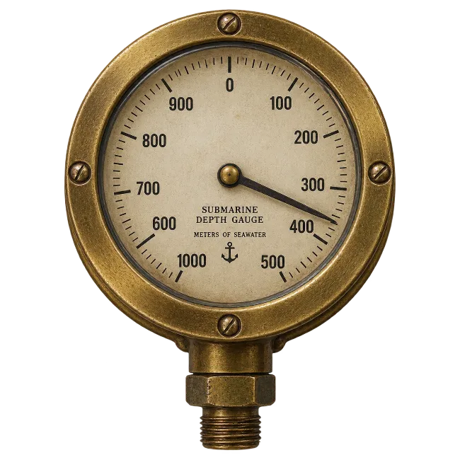 Vintage Submarine Depth Gauge