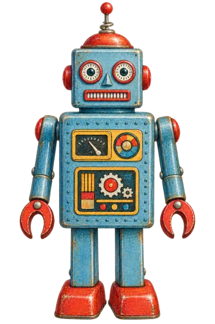 Vintage Tin Robot Toy
