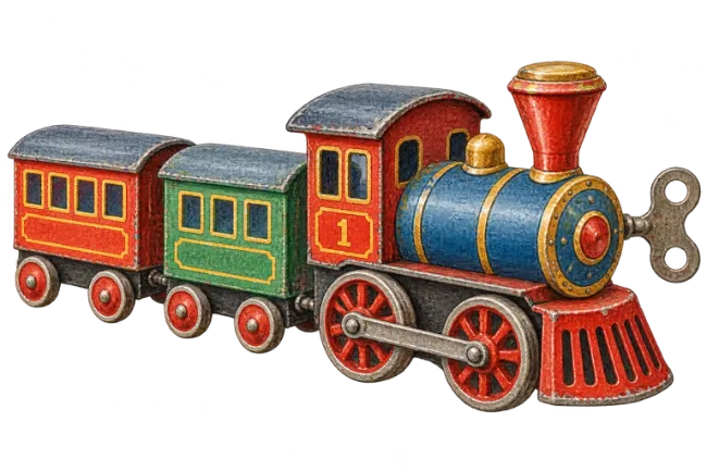 Vintage Toy Train Illustration