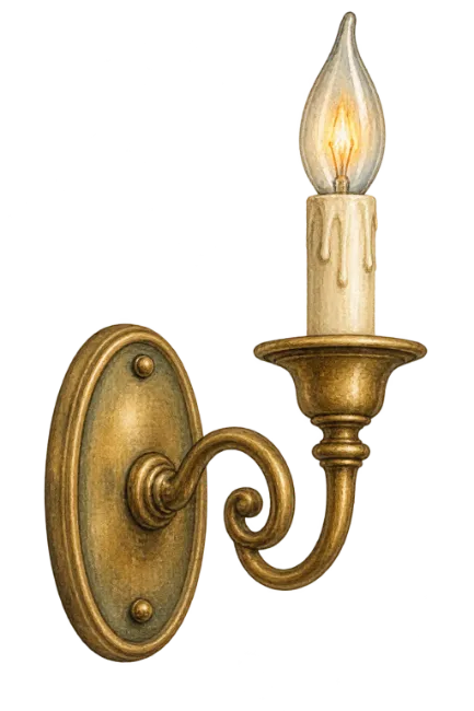 Vintage Wall Sconce Candle Light Illustration