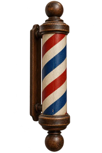 Vintage Wooden Barber Pole