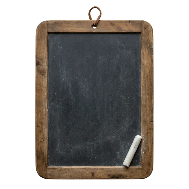 Vintage Wooden Framed Blackboard with Chalk