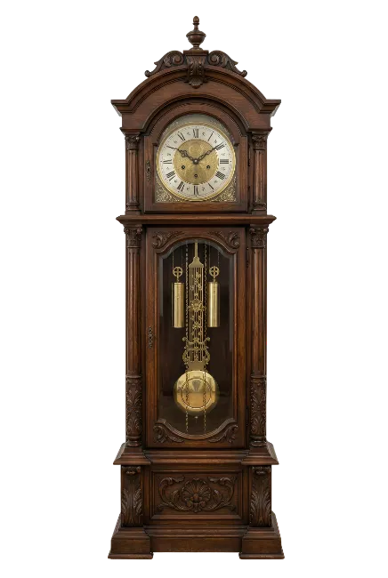 Vintage Wooden Grandfather Clock with Pendulum