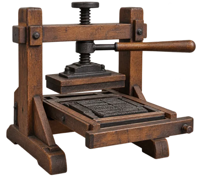 Vintage Wooden Printing Press