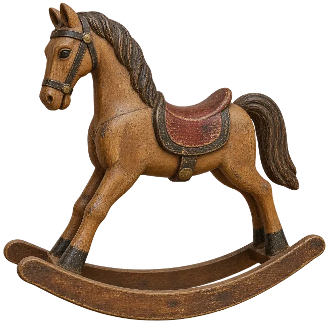 Vintage Wooden Rocking Horse Toy