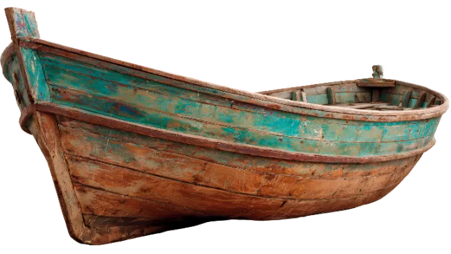 Vintage Wooden Rowing Boat