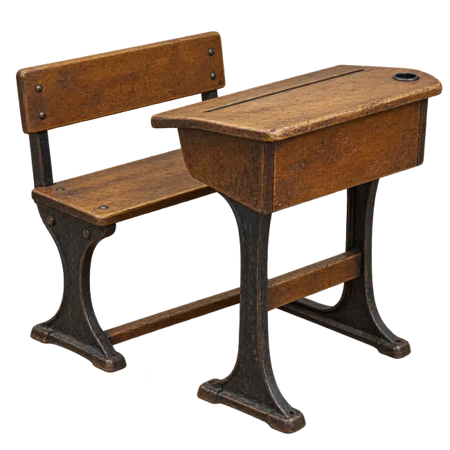Vintage Wooden School Desk