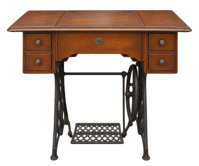 Vintage Wooden Sewing Machine Table