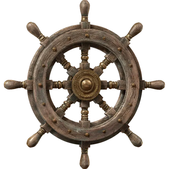 Vintage Wooden Ships Wheel