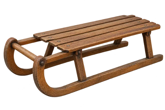 Vintage Wooden Sled with Slats