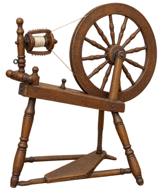 Vintage Wooden Spinning Wheel
