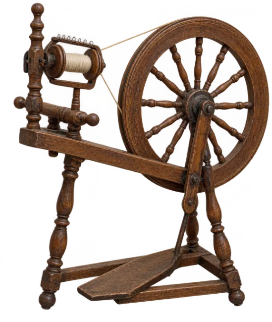 Vintage Wooden Spinning Wheel