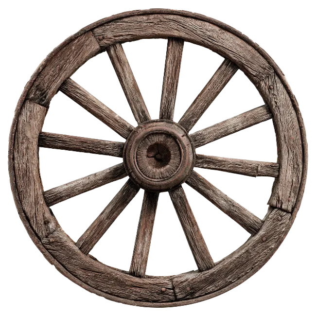 Vintage Wooden Wagon Wheel