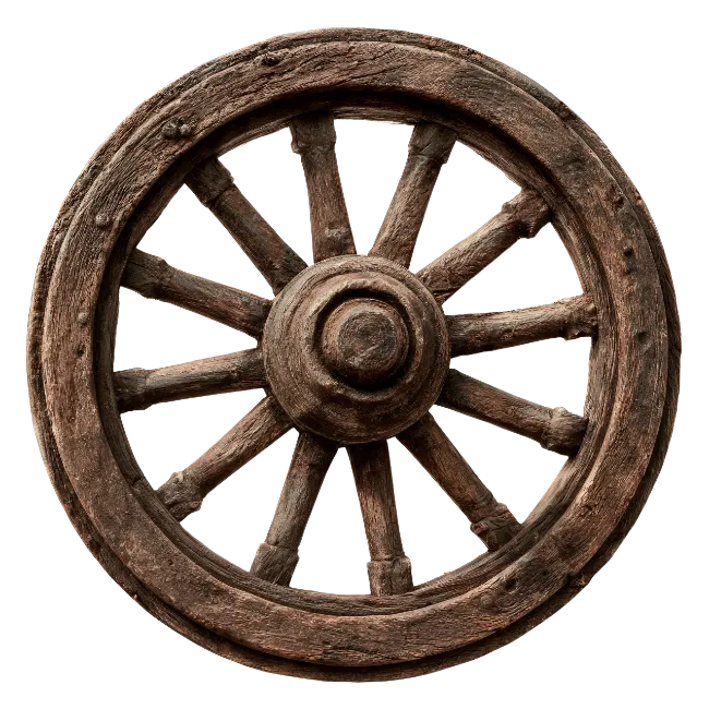 Vintage Wooden Wagon Wheel