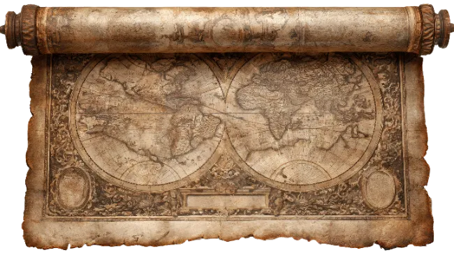 Vintage World Map Scroll