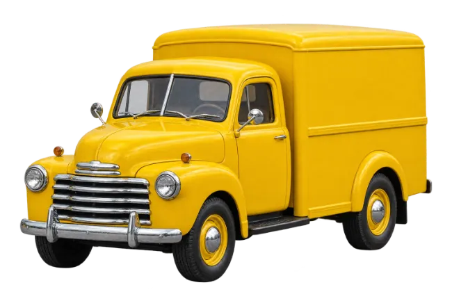 Vintage Yellow Delivery Truck