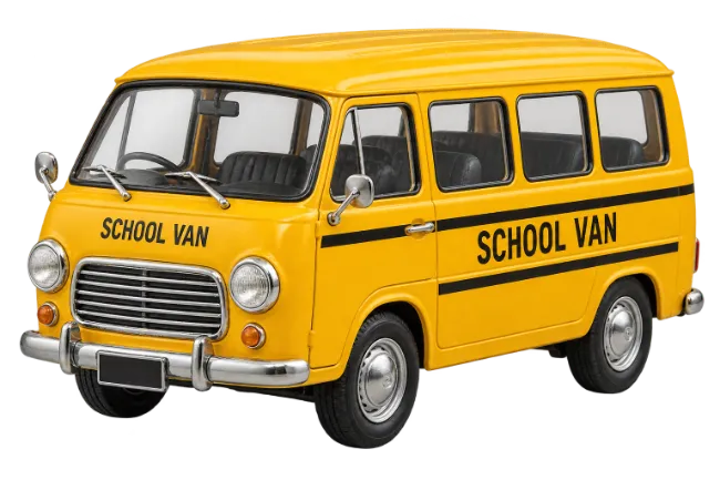 Vintage Yellow School Van