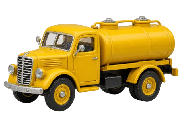 Vintage Yellow Tanker Truck Toy Model