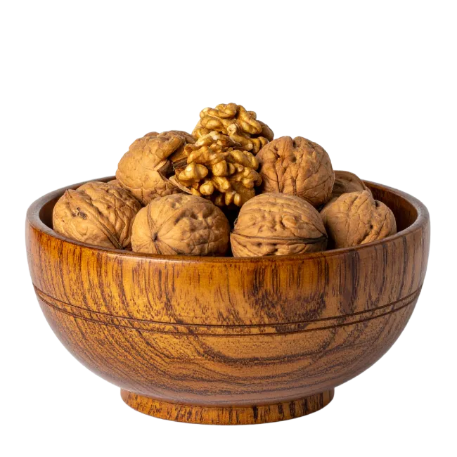 Walnuts in Wooden Bowl