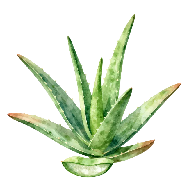 Watercolor Aloe Vera Plant Illustration