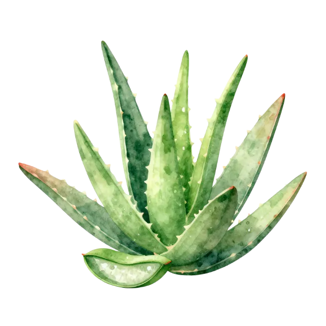Watercolor Aloe Vera Plant Illustration
