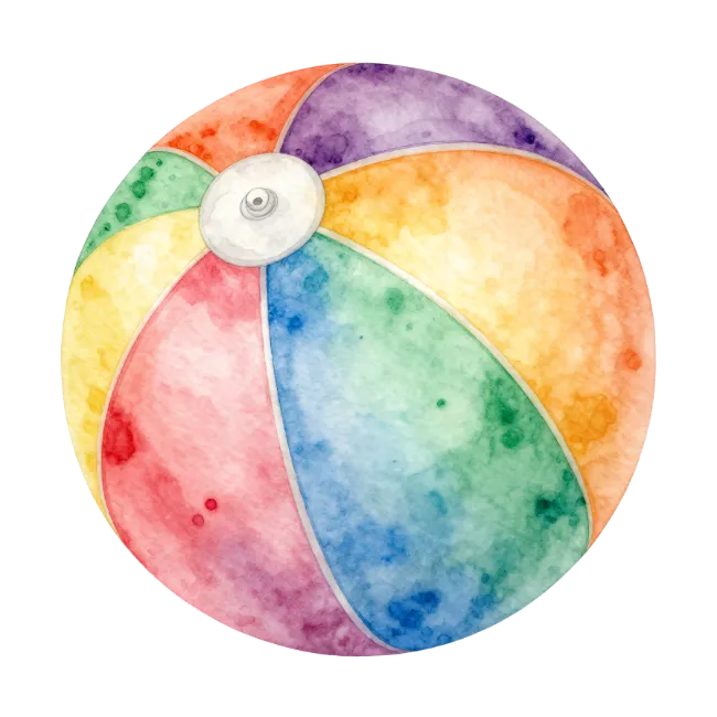 Watercolor Beach Ball Illustration