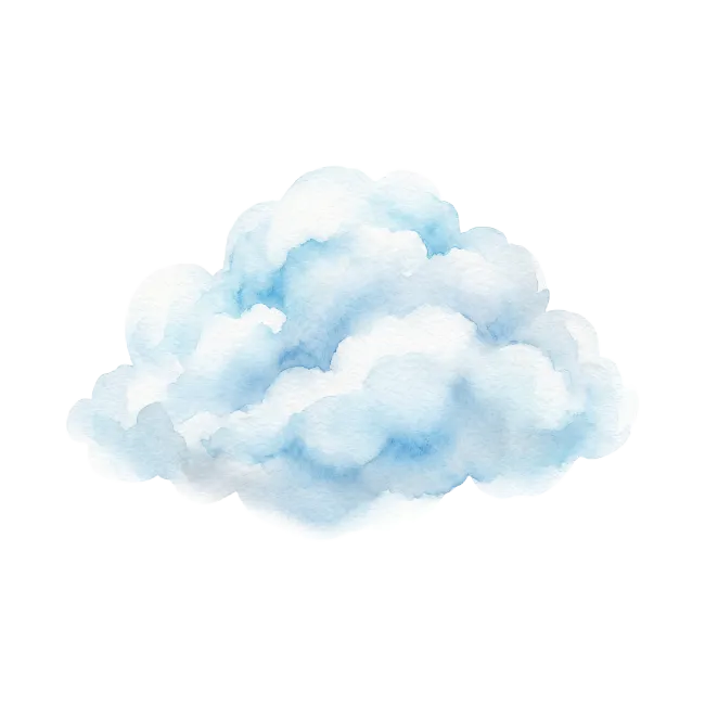 Watercolor Blue Cloud Illustration