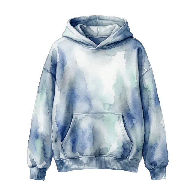 Watercolor Blue Hoodie Sweatshirt