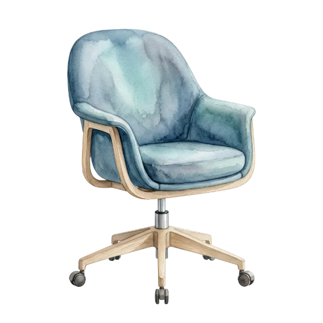 Watercolor Blue Office Chair