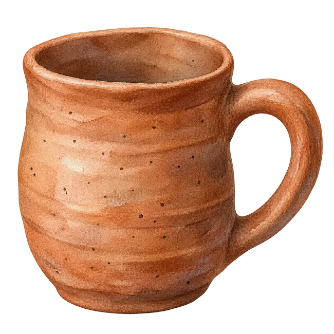 Watercolor Brown Ceramic Mug Illustration