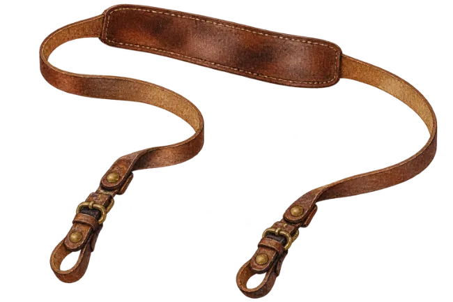 Watercolor Brown Leather Camera Strap