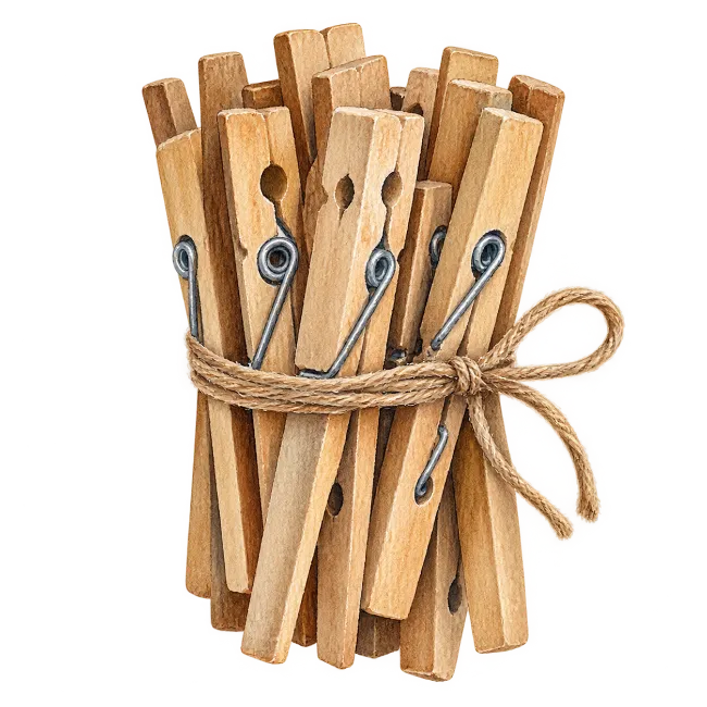 Watercolor Bundle of Wooden Clothespins