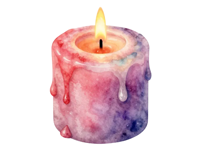 Watercolor Burning Candle