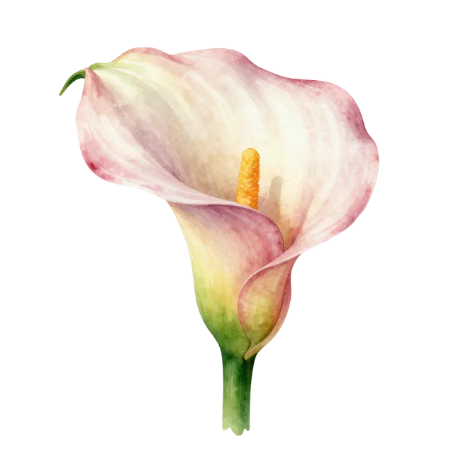 Watercolor Calla Lily Flower Illustration