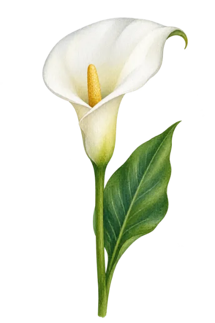 Watercolor Calla Lily Flower Illustration