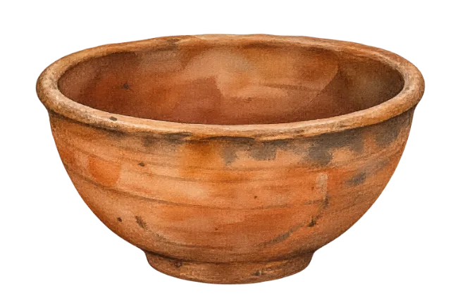 Watercolor Clay Bowl Illustration