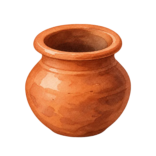 Watercolor Clay Pot Illustration