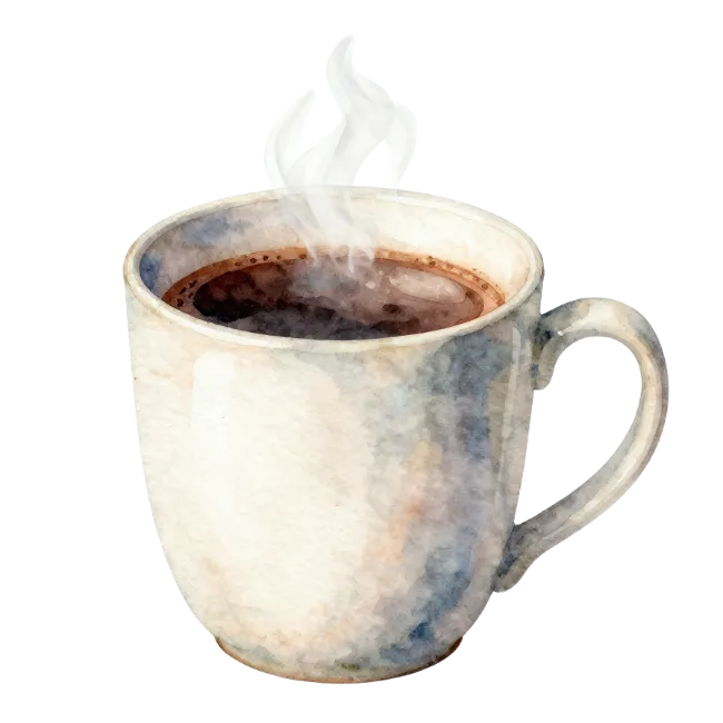 Watercolor Coffee Cup with Steam