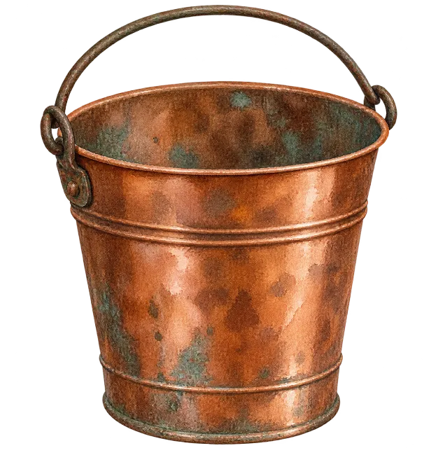 Watercolor Copper Bucket Illustration