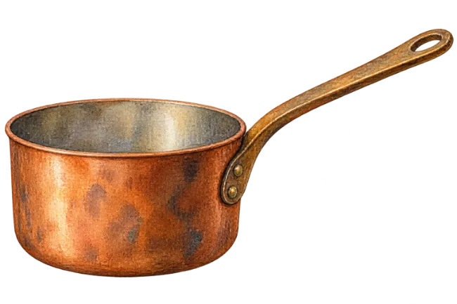 Watercolor Copper Saucepan Illustration