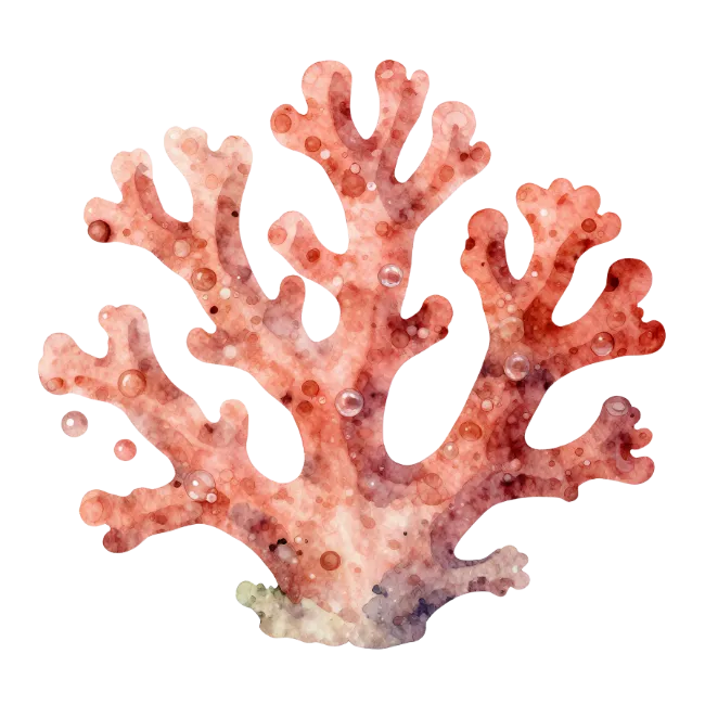 Watercolor Coral Reef Illustration