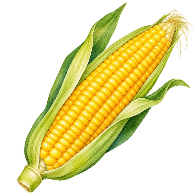 Watercolor Corncob Illustration