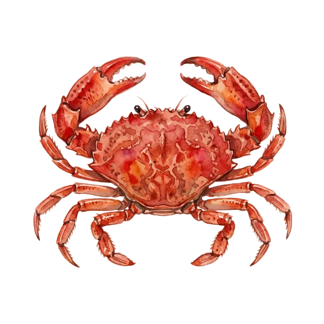 Watercolor Crab Illustration
