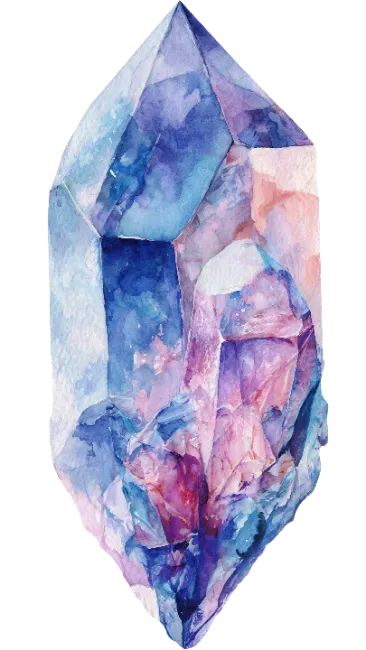 Watercolor Crystal Cluster Gemstone