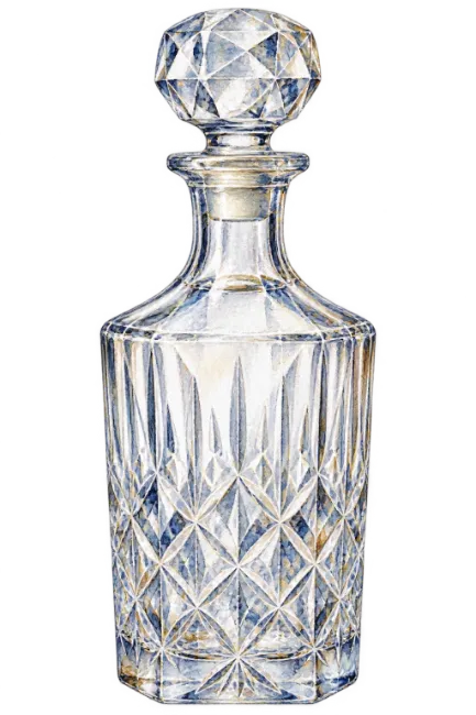 Watercolor Crystal Decanter