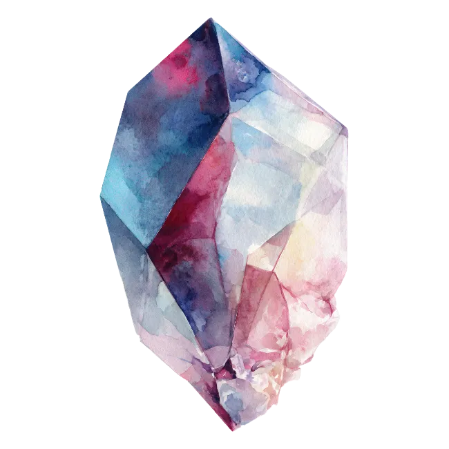 Watercolor Crystal Gemstone Illustration